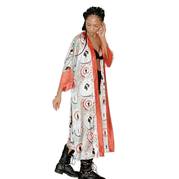 Izzy & Liv Other - Tribal Beauty Luxe Belted Satin Robe